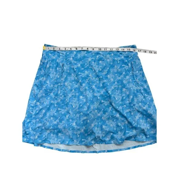 G/Fore G4 Womens Golf Skort Camo Skulls Tees Print Blue Nylon Size L - Picture 4 of 6